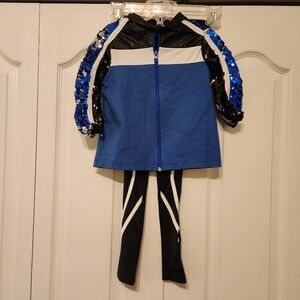 Weissman Child S 2 Pcs Hip Hop Dance Costume Jacket Pants Sequins Blue Black